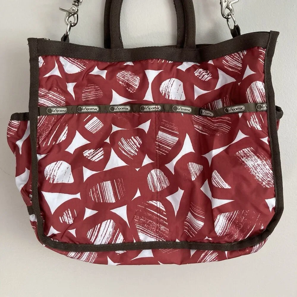 LeSportsac Liz Baby Diaper Bag Tote Large Pockets Rust Brown Utility Carry All